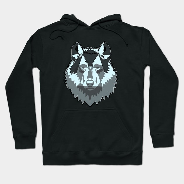 Geometric Wolf Hoodie by Kikabreu